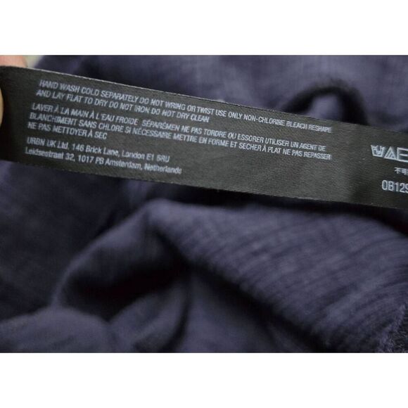 Daily Practice Pants Size Medium Ribbed Wide Leg Drawstring Navy - Picture 8 of 8